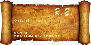 Reichl Ervin névjegykártya
